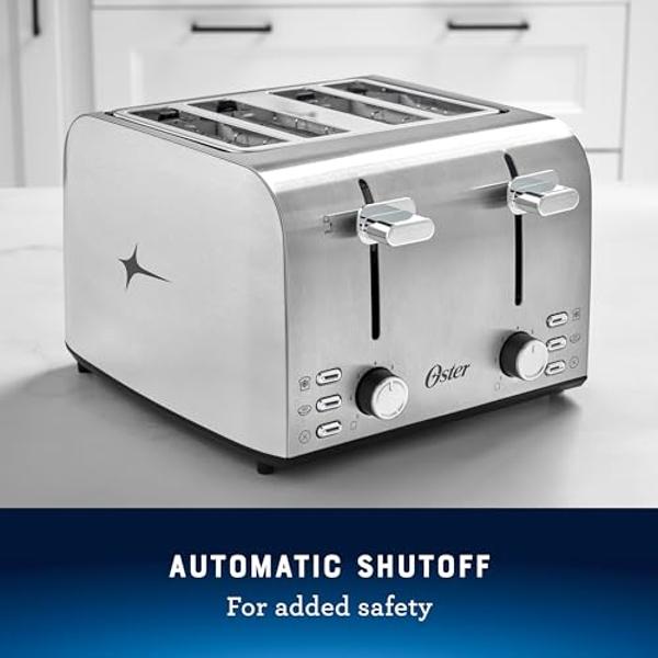 Oster 4-Slice Toaster with Extra Wide Slots, Stainless Steel