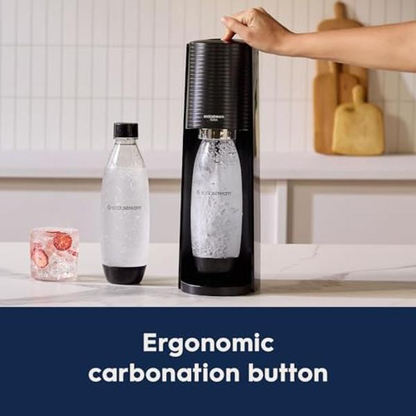 SodaStream Terra Sparkling Water Maker Bundle in Black - includes CO2, Carbonating Bottle, and Pepsi® Zero Sugar, Starry® Zero Sugar and MTN Dew® Zero Sugar 4-Flavor Variety Pack