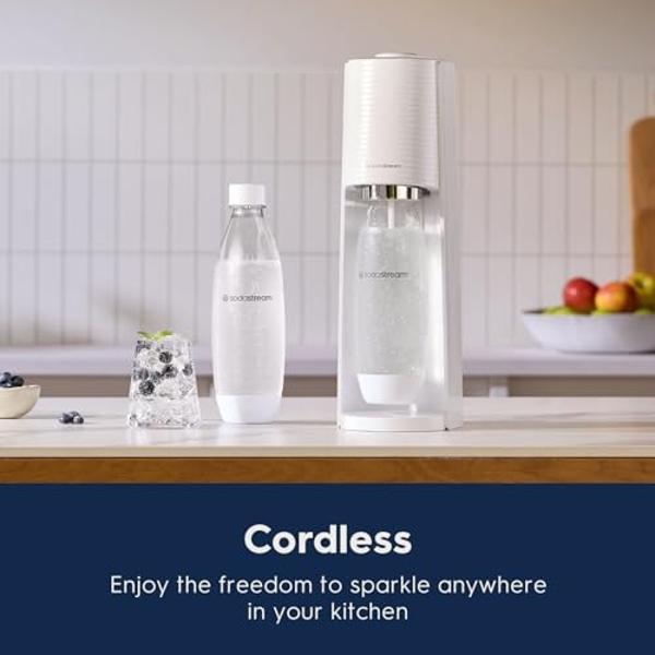 SodaStream Terra Sparkling Water Maker (White) with CO2, DWS Bottle and Bubly Drop