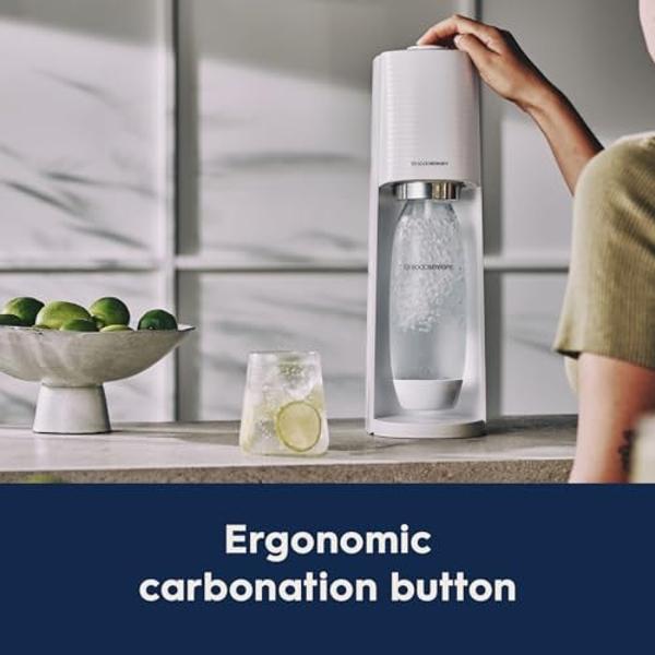 SodaStream Terra Sparkling Water Maker (White) with CO2, DWS Bottle and Bubly Drop