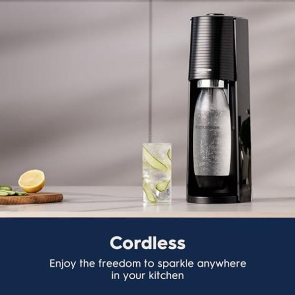 SodaStream Terra Sparkling Water Maker Bundle in Black - includes CO2, Carbonating Bottle, and Pepsi® Zero Sugar, Starry® Zero Sugar and MTN Dew® Zero Sugar 4-Flavor Variety Pack