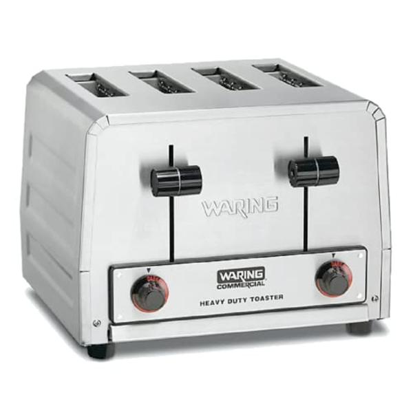 Waring Commercial WCT800 4-Slice Heavy Duty Commercial Pop-Up Toaster, 120V, 2200W5-20 Phase Plug