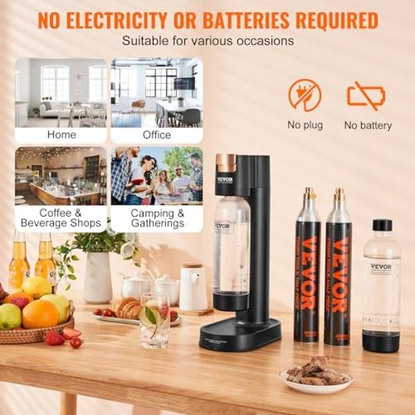 SodaStream Terra Sparkling Water Maker Bundle in Black - includes CO2, Carbonating Bottle, and Pepsi® Zero Sugar, Starry® Zero Sugar and MTN Dew® Zero Sugar 4-Flavor Variety Pack