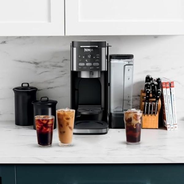 Ninja CFP105 DualBrew Hot & Iced Coffee Maker, Single-Serve, Compatible with K-Cups & 14-Cup Drip Coffee Maker, Black (Renewed)