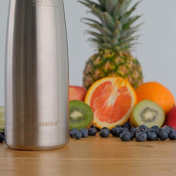 MOSA Soda Splash Portable Soda Maker Water Bottle Made from Food-Grade Stainless Steel, 750 ml (25 oz) - Make Healthy and Tasty Fizzy Drinks Instantly!