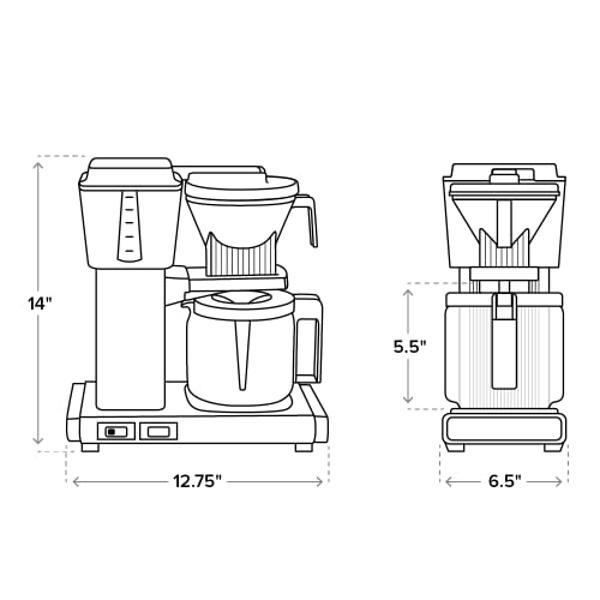 Technivorm Moccamaster 53927 KBGV 10-Cup Coffee Maker Butter Yellow, 40 Ounce, 1.25l