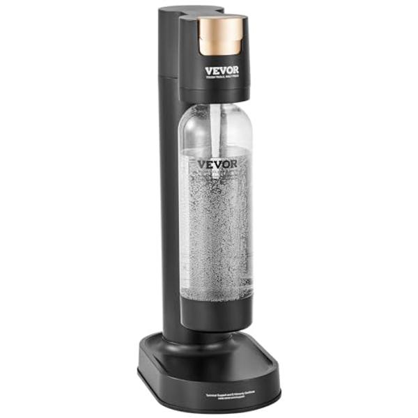 VEVOR Sparkling Water Maker, Soda Maker Machine for Home Carbonating, Seltzer Water Starter Kit with BPA free 1L PET Bottle, Compatible with Mainstream Screw-in 60L CO2 Cylinder(NO