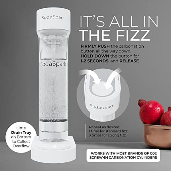 Fizzpod Soda Maker Home Soda Carbonation,Fizzy Bubbly Drink Machine with 3 PET Bottles, 3 Caps, 1 Carbonator Cap and Manual, Coffee, Tea and Cocktail Drinks with Fruit (Ash Green)