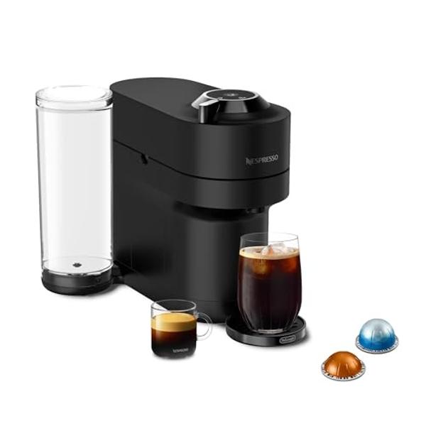 Nespresso Limited-Edition Vertuo Pop+ Coffee and Espresso Maker by De'Longhi, Black Matte with Dark Chrome