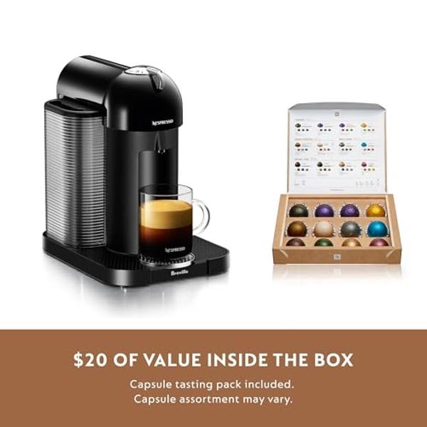 Nespresso Vertuo Coffee and Espresso Maker by Breville, Matte Black with Aeroccino Milk Frother