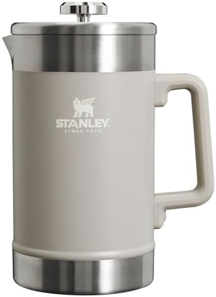 Stanley Classic Stay-Hot French Press Coffee Maker 48 oz | 5 Minute Brew, 4 Hours Hot | Mesh Filter for Coffee Grounds | Insulated Stainless Steel French Press | BPA-Free | Ash.