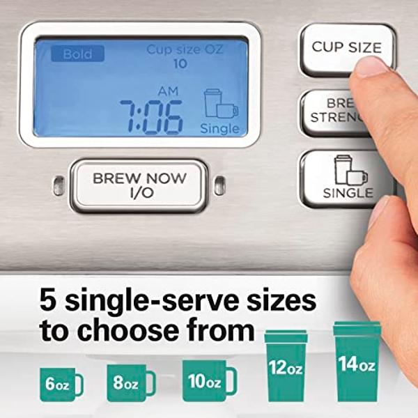 Hamilton Beach FlexBrew Trio 2-Way Coffee Maker, Compatible with K-Cup Pods or Grounds, Single Serve & Full 12c Pot, White with Stainless Steel Accents, Fast Brewing