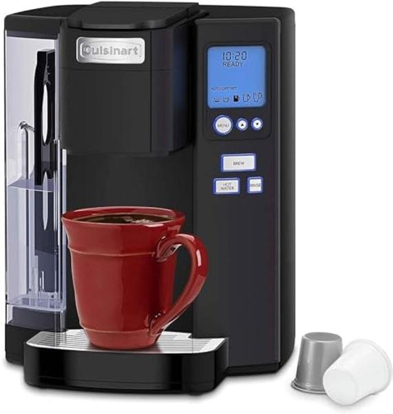 Cuisinart Coffee Maker, Single Serve 72-Ounce Reservoir Coffee Machine, Programmable Brewing & Hot Water Dispenser, Stainless Steel SS-10MBP1, Black
