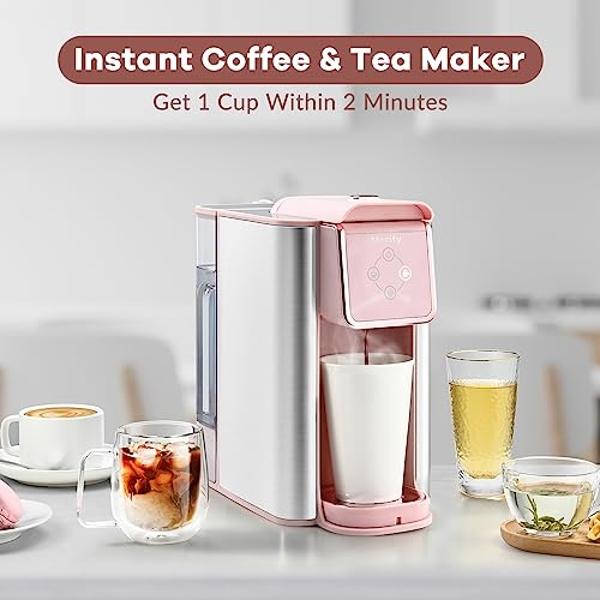 QUQIYSO French Press Coffee Maker 34oz 304 Stainless Steel French Press with 4 Filter, Heat Resistant Durable, Easy to Clean, Borosilicate Glass Coffee Press, 100% BPA Free Glass T