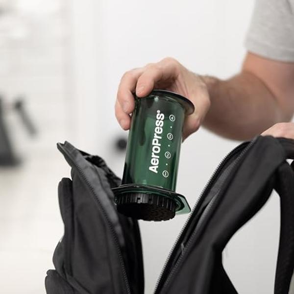 AeroPress Clear Green Coffee Press – 3 In 1 Brew Method Combines French Press, Espresso-style, Full Bodied Coffee Without Grit or Bitterness, Small Portable Coffee Maker for Campin