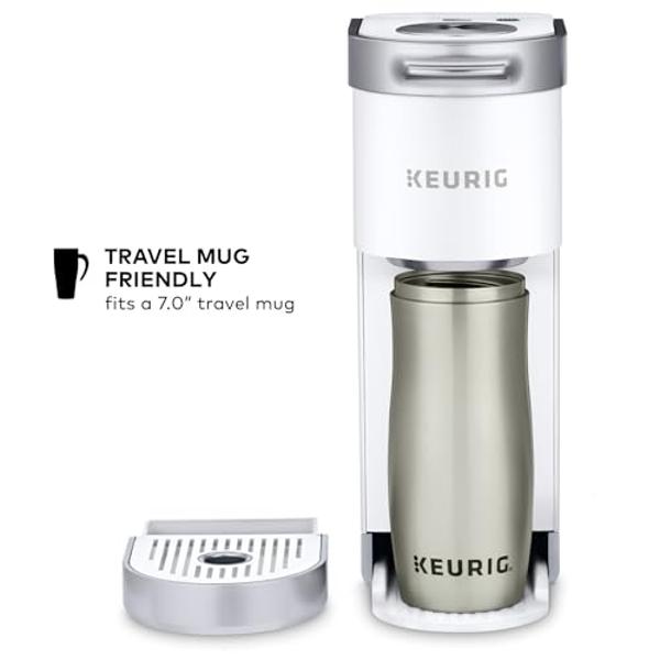 Keurig K-Mini Plus Single Serve K-Cup Pod Coffee Maker, with 6 to 12oz Brew Size, Stores up to 9 K-Cup Pods, Travel Mug Friendly, Matte White