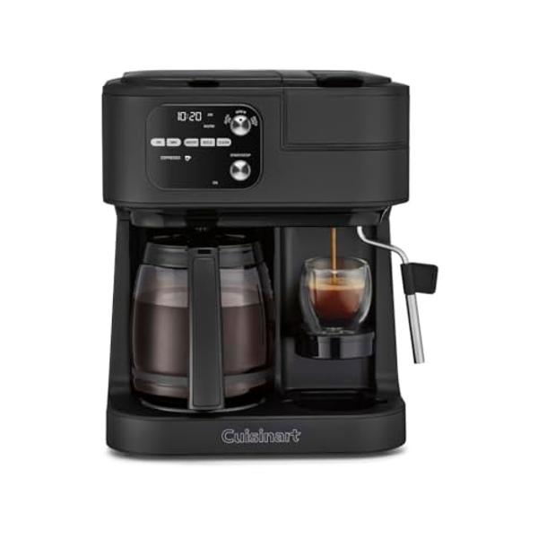 Cuisinart Coffee Maker Barista System, Coffee Center 4-In-1 Coffee Machine, Single-Serve Coffee, Espresso & Nespresso Capsule Compatible, 12-Cup Carafe, Matte Black, SS-4N1MBNAS