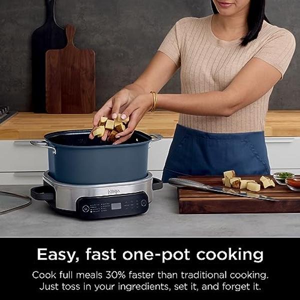 Ninja MC1101 Foodi Everyday Possible Cooker Pro, 8-in-1 Versatility, 6.5 QT, One-Pot Cooking, Replaces 10 Cooking Tools, Faster Cooking, Family-Sized Capacity, Adjustable Temp Cont