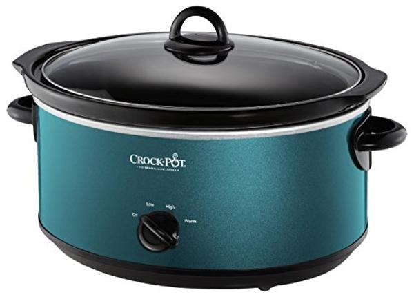 Crock-Pot 7-Quart Oval Manual Slow Cooker, Versatile Cookware for Large Families or Entertaining, Turquoise