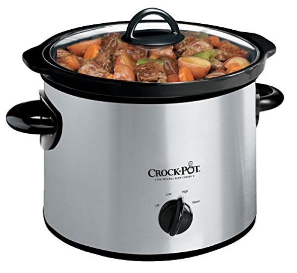 Crock-Pot 3-Quart Small Slow Cooker Manual, 3 Heat Settings, Great for Stews and Dips, Silver