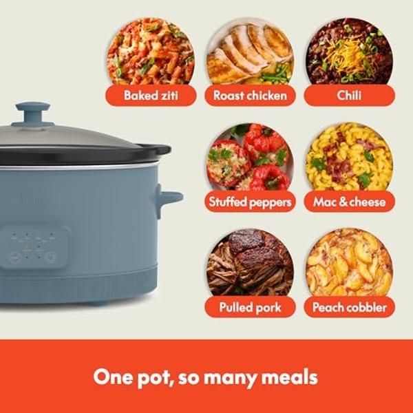 Crock-Pot 7-Quart Oval Manual Slow Cooker, Versatile Cookware for Large Families or Entertaining, Turquoise