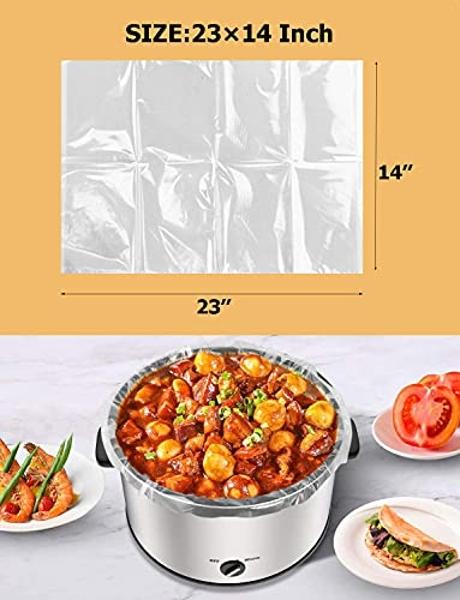 16 Bags Slow Cooker Liners, Disposable Multi Use Cooking Bags,Large Size Fit 3QT to 8QT, Plastic Bags for Slow Cooker, Pans, Aluminum Cooking Trays, BPA Free-13 x 21 Inches, 3 quar