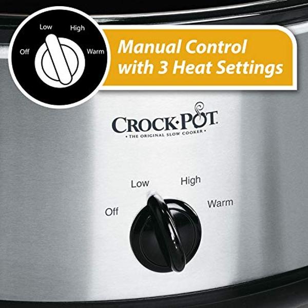Crockpot Manual 8-Quart Slow Cooker, Stainless Steel