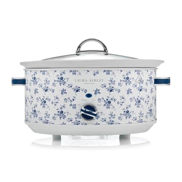 OVENTE Electric Slow Cooker with 3 Cooking Settings, Non-Stick and Dishwasher Safe Stoneware, Stainless Steel Body, Glass Lid, 3.7 Qt Oval Pot for Entrees, Soups, Sauces, Stews & D
