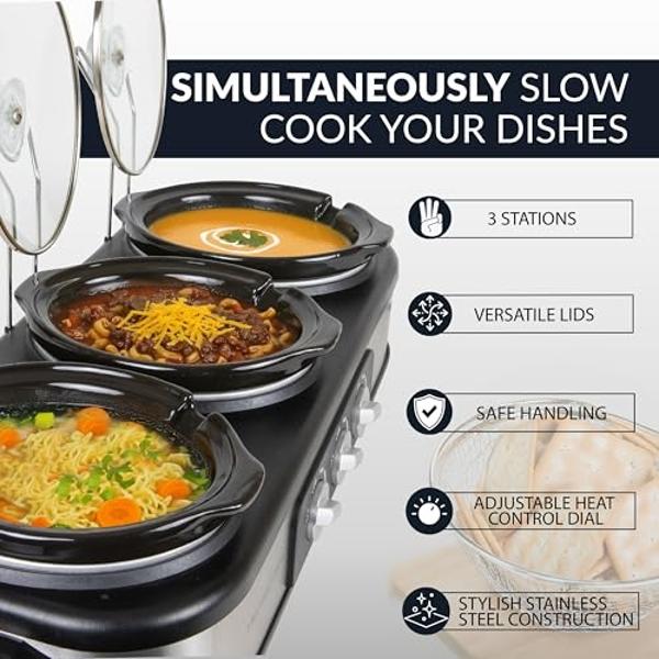 Hamilton Beach Sear & Cook Stock Pot Slow Cooker with Stovetop Safe Crock, Large 10 Quart Capacity, Programmable, Silver (33196)