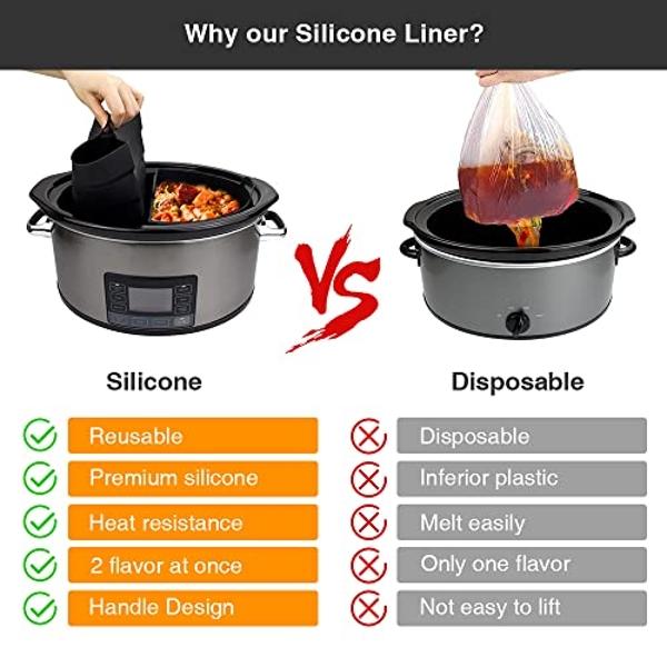 40×Slow Cooker Liners, Large pot Liner Disposable Cooking Bags, Fit 3QT to 8QT for Slow Cooker, pot, Suitable for Oval & Round Pots 13"x 21" /Bag