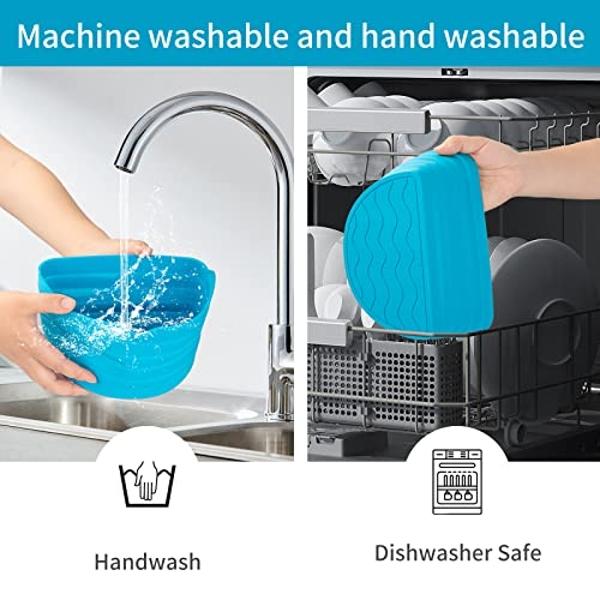 2 PCs 6-8 Quarts Silicone Crock Pot Divider Insert Oval, Reusable Slow Cooker Liners for Hamilton Beach, KitchenAid or any other Crockpot Liners, Dishwasher Safe, Leak Proof, Easy 