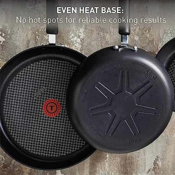 T-fal Ultimate Hard Anodized Nonstick Cookware Set 14 Piece, Oven Broiler Safe 400F, Lid Safe 350F, Kitchen Cooking Set w/Fry Pans, Saucepans, Griddle, Dutch Oven, Pots & Pans, Dis