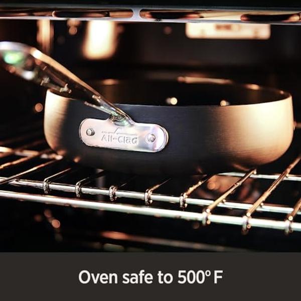 All-Clad HA1 Hard Anodized Nonstick Fry Pan Set – 3-Piece Cookware, 8", 10", 12" Skillets with Lid, Induction Compatible, Oven Safe to 500°F, Lid Safe to 350°F, Black