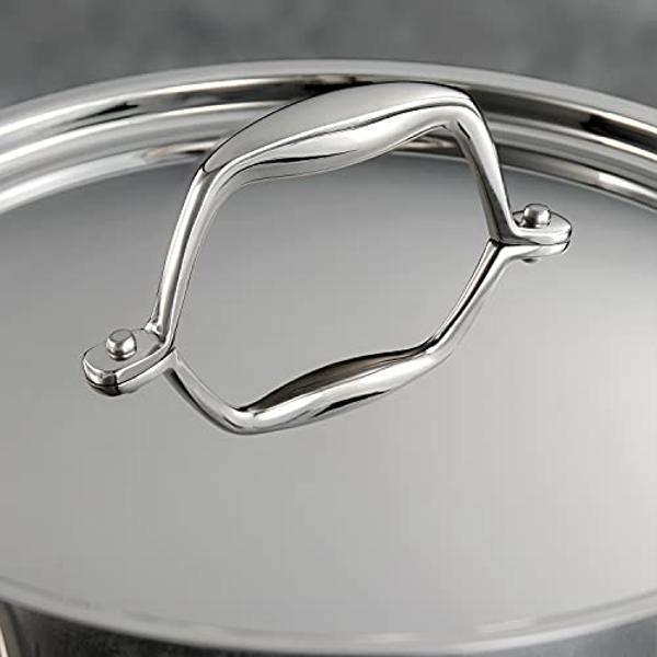 Tramontina Tri-Ply Clad Stainless Steel 12-Piece Cookware Set with Lids, Pots and Pans Kitchen Set, Induction-Ready, Dishwasher-Safe, NSF-Certified, Made in Brazil