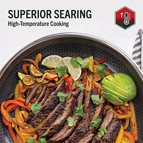 HexClad Hybrid Nonstick 6-Piece Fry Pan Set, 8, 10, and 12-Inch Frying Pans with Tempered Glass Lids, Stay-Cool Handles, Dishwasher-Friendly, Induction-Ready, Compatible with All C