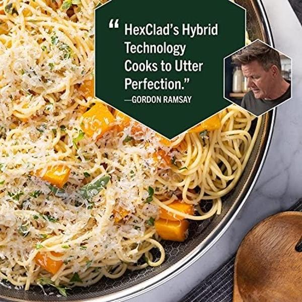 HexClad Hybrid Nonstick 6-Piece Fry Pan Set, 8, 10, and 12-Inch Frying Pans with Tempered Glass Lids, Stay-Cool Handles, Dishwasher-Friendly, Induction-Ready, Compatible with All C
