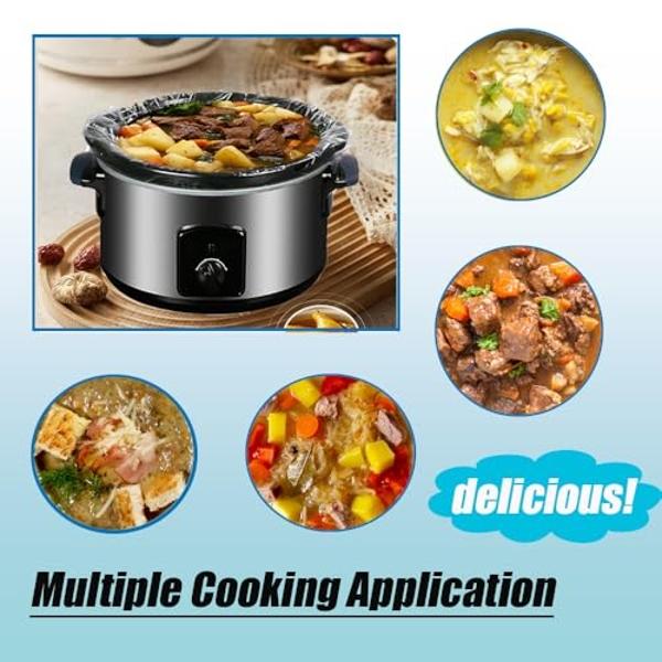 FNSUZOKA Slow Cooker Liners 40 Count Cooking Bags Extra Large Size Disposable Pot Liners, Fit 6QT to 10QT for Slow Cooker Cooking Trays Suitable for Oval & Round Pots 14"x 22", 40 