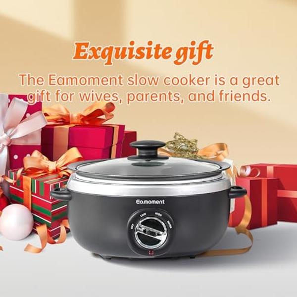 3.5 Quart Slow Cooker Black Uniform Heating,Non Stick Pot,Aluminum, Makes Your Food More Delicious.Suitable as a Gift for Wives,Parents,and Friends