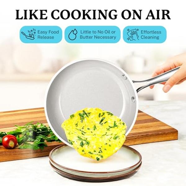 Gotham Steel 20 Piece Pots and Pans Set Nonstick Cookware Set, Pot and Pan Set, Kitchen Cookware Sets, Ceramic Cookware Set, Ceramic Pots and Pans Set, Pot Set, Dishwasher Safe, Aq