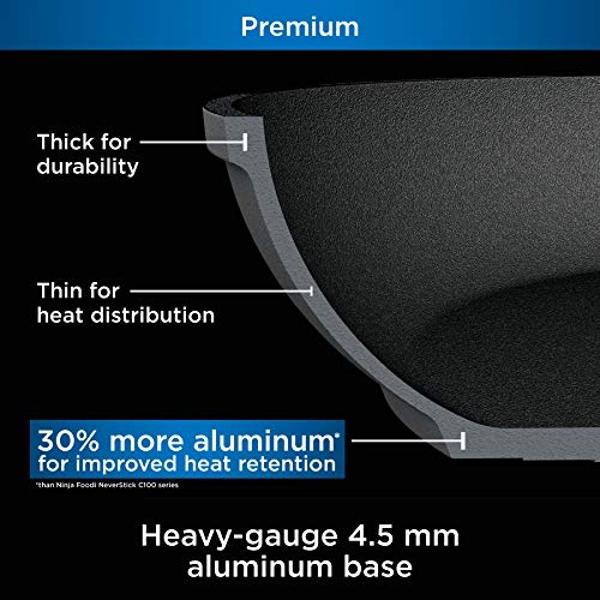 Ninja NeverStick Premium Hard-Anodized 10 Piece Pots & Pans Set, Nonstick Cookware Set, Durable, Oven Safe to 500°F, Slate Grey, C39500