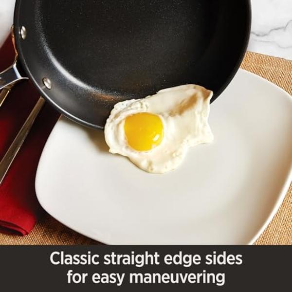 All-Clad HA1 Hard Anodized Nonstick Fry Pan Set – 3-Piece Cookware, 8", 10", 12" Skillets with Lid, Induction Compatible, Oven Safe to 500°F, Lid Safe to 350°F, Black