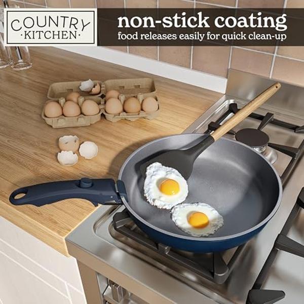 Ninja NeverStick Premium Hard-Anodized 10 Piece Pots & Pans Set, Nonstick Cookware Set, Durable, Oven Safe to 500°F, Slate Grey, C39500