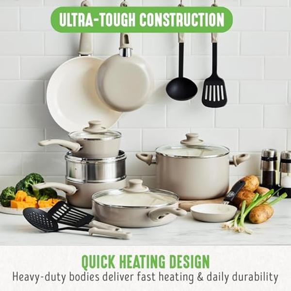 T-fal Stainless Steel Cookware Set 11 Piece, Induction, Oven Broiler Safe 500F, Kitchen Cooking Set w/Fry Pans, Saucepans, Saute Pan, Dutch Oven, Steamer, Pots and Pans, Dishwasher