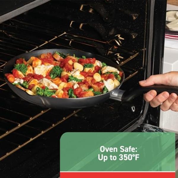 T-fal Specialty Nonstick Fry Pan Set 3 Piece, 8, 9.5, 11 Inch, Oven Broiler Safe 350F, Cookware, Pots and Pans Set Non Stick, Kitchen Frying Pans, Skillets, Durable, Dishwasher, Bl