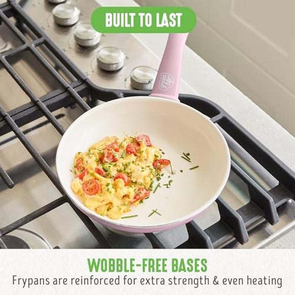 GreenLife Soft Grip 16 Piece Cookware Set, Non-Toxic PFAS-Free Ceramic Nonstick, Frying, Sauce, Saute, Utensils, Glass Lids, Stay-Cool Handles, Wobble Free, Dishwasher & Oven Safe,