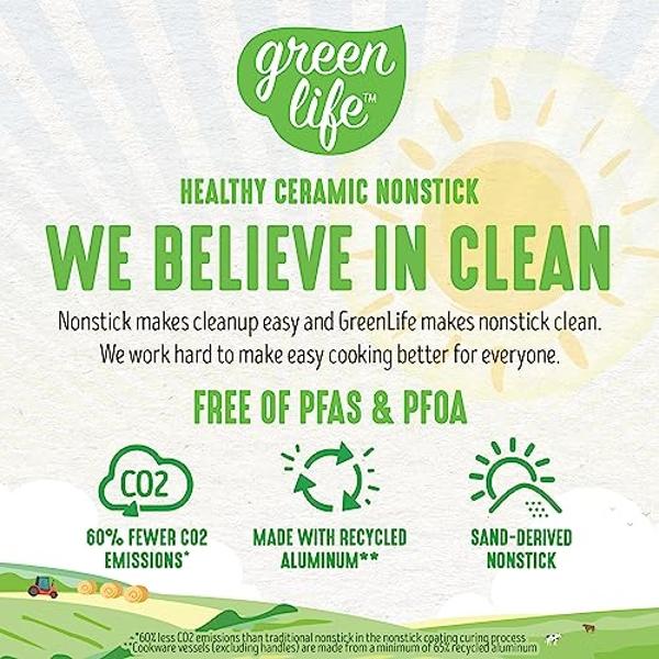 GreenPan Nova 10-Piece Cookware Pots and Pans Set, Oprah’s Favorite Things 2024, PFAS-Free Ceramic Nonstick, Fry, Sauté, Stockpot, Utensils, Lids, Induction Suitable, Dishwasher, O