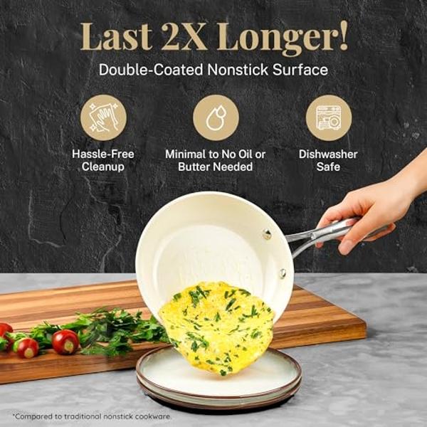 Gotham Steel Hammered 15 Piece Pots and Pans Set Non Stick Cookware Set, Pot and Pan Set, Kitchen Cookware Sets, Non Toxic Ceramic Cookware Set, Induction Cookware, Dishwasher Safe