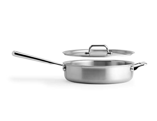 Misen 5-Ply Stainless Steel Cookware Set - Versatile, Dishwasher Safe - 5-Piece Set - 10" Skillet, 3 QT Saute Pan + Lid, 3 QT Saucier + Lid