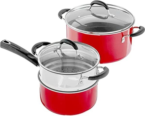 Misen 5-Ply Stainless Steel Cookware Set - Versatile, Dishwasher Safe - 9-Piece Set - 10" Skillet, 12" Skillet, 3 QT Saute Pan & 6 QT Rondeau + Lids, 2 QT & 3 QT Saucier + Lids, 8 