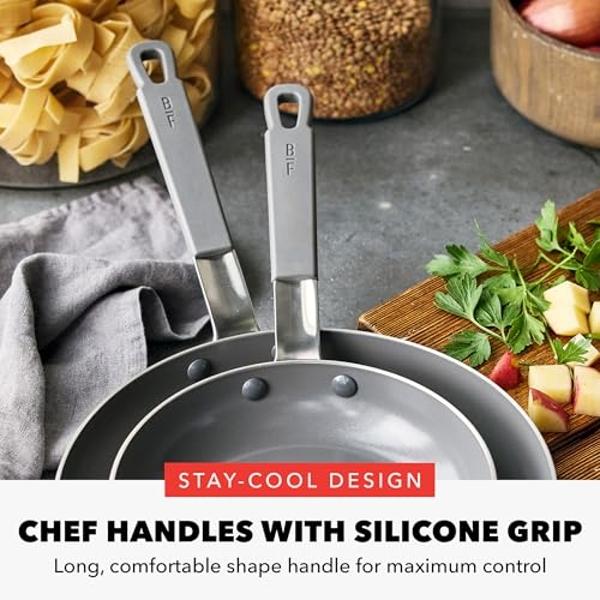 GreenPan x Bobby Flay Stainless Steel 12 Piece Cookware Pots and Pans Set, Professional Grade Tri Ply, PFAS-Free Ceramic Nonstick, Induction Suitable, Dishwasher & Oven Safe, Stay 